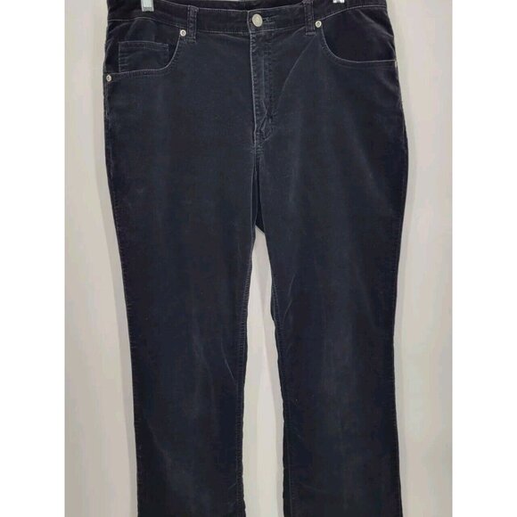 Chicos Black Velvet Pants Size 1 (8) Button/Zip - Picture 2 of 6